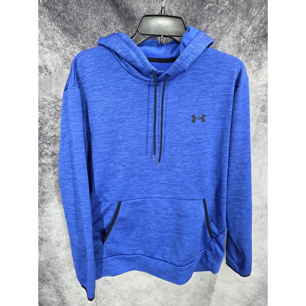 Under Armour Hoodie Mens Large Blue Loose Fit Fleece Kangaroo Pocket Sportswear